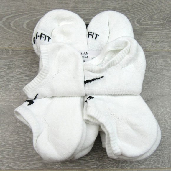 Nike Everyday Plus No Show Socks White 6 Pack Womens 6-10 / Youth 5Y-7Y NEW - Picture 9 of 9